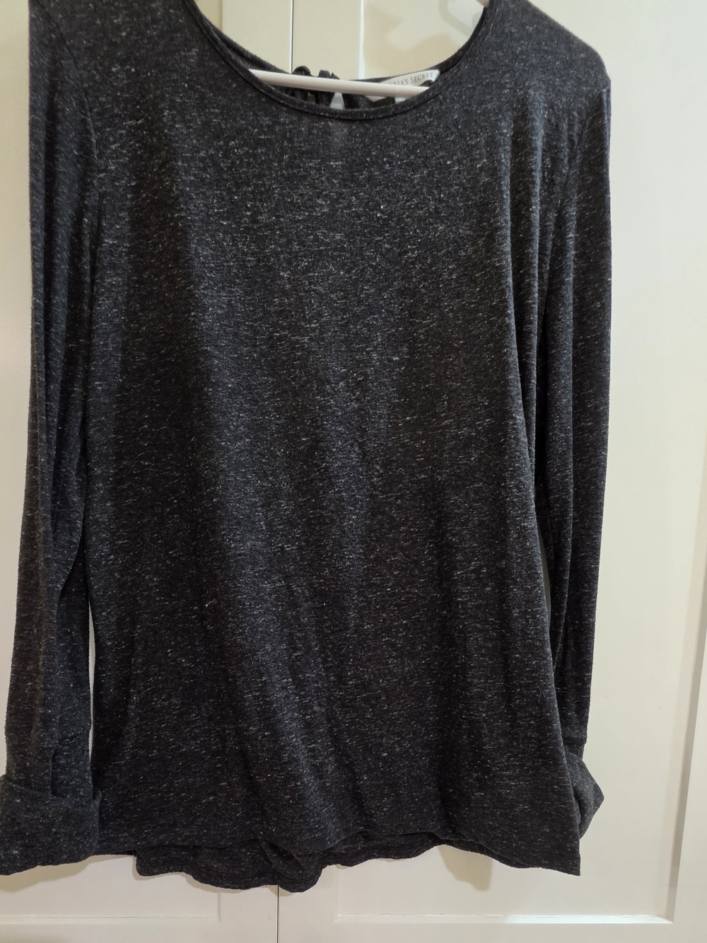 Victoria's Secret Women's Dark Heathered Black Long Sleeve Tee